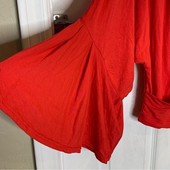 Free People Bell Sleeve Crop Last Time Top in Red Size Small - Picture 5 of 11